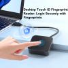 ciciglow USB Fingerprint Reader, Capacitive Fingerprint Scanner with 360 Degree Touch Fast Recognition C USB A Biometric Scanner Zinc Alloy Design (Black) view 2