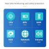 Yunir 8.8 Inch Small Touchscreen Monitor, PC Temperature Display, 1920x480 178 Wide Viewing Angle Universal CPU GPU RAM Data Temperature Monitor, Support Wins 10, 11, Pi, Linux Systems (Black) view 4