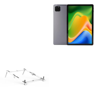 BoxWave Stand and Mount Compatible with AGM PAD T1 (11 in) - Pocket Aluminum Stand 3-in-1, Portable Multi Angle Viewing Riser - Metallic Silver