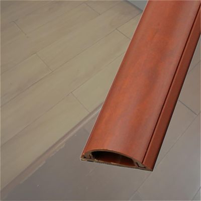 2 in Width Wood Grain PVC Cable Raceway Wire Cord Cover, 1 2 5 10 Pcs Floor Cord Lid for Factory Wires/line Management, Cables Concealer Paintable(C-1 pc,L x Outer Width 60in x 2in)