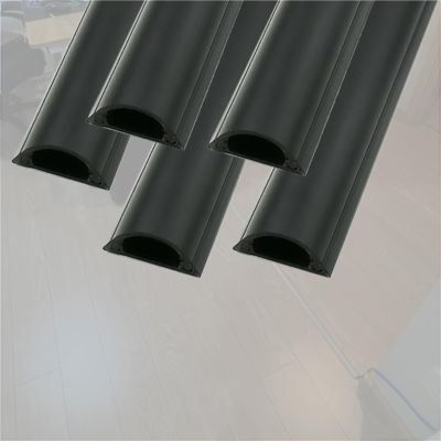 Black Wire Guard Surface Raceway Channel, Wire Guard PVC Half Round Cord Cover, Molding Roller Strip Cover for Laboratory Cable Management(5 pcs,L x Outer Width 72in x 1.2in)