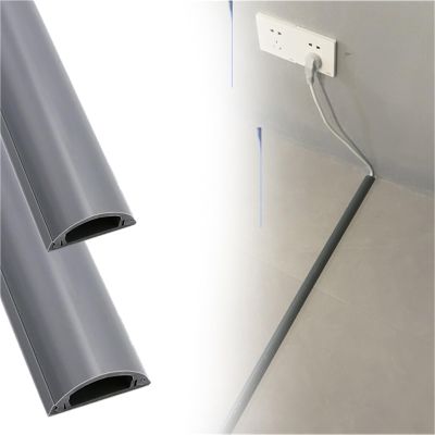 1 2 5 10 Pcs Grey Cable Management Channel, Paintable Power Cable Cover Cord Protector for Wall Mounted Tv Wires, PVC Wire Guard Surface Raceway Cord Cover(2 pcs,L x Outer Width 12in x 2in)