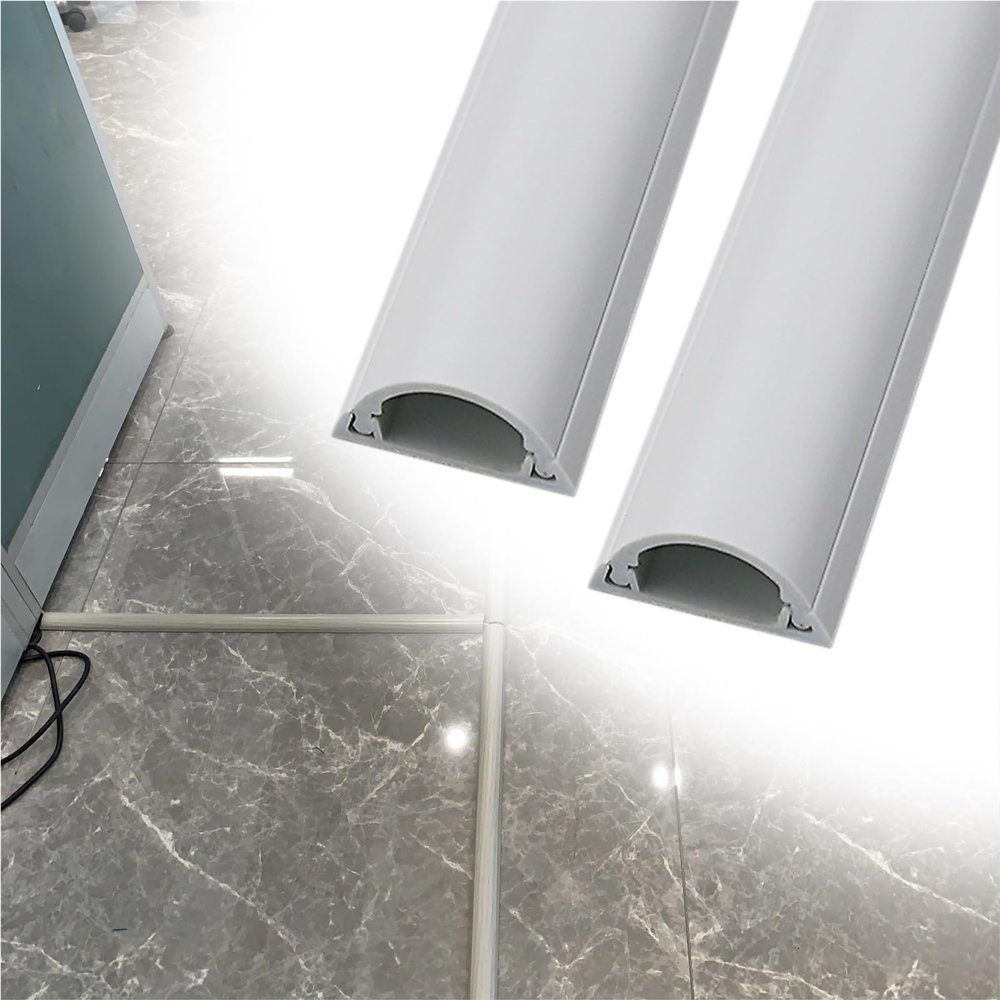 12 24 36 48 60 72 79 in Long PVC Cable Raceway, 1 2 5 10 Pcs White Cable Shield Cord Cover for Home Office Warehouse Schools, Half Round Wire Cover(2 pcs,L x Outer Width 36in x 2.8in)