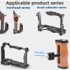 Jectse Universal Camera Wooden Side Handle Grip with Adjustable Up and Down, Cold Shoe Mount,1/4in Screw Hole for DSLR Camera Cage, Ergonomic Design, Slide Groove Structure, Fit for view 2