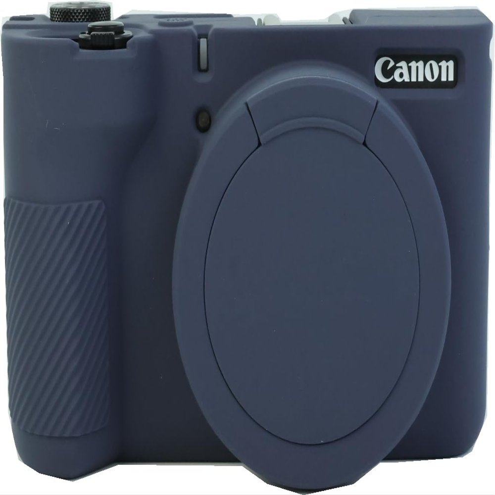 V1 Camera Case, Premium Flat Fullbody Lightweight Thin Silicone Soft Case Protective Cover Camera Shell for Canon Powershot V1 (Blue)