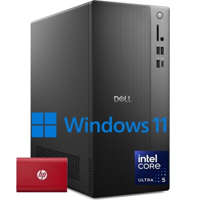 Dell New Optiplex Business Desktop - Intel Ultra 5-225(10 Core, 10 Threads), 64GB DDR5 RAM, 2TB PCIe SSD + 512GB External Drive, Ultra-Quiet Design, Dual 4K Monitor Support, KB & Mouse, Windows 11