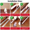 12 24 36 48 60 72 79 in Long Wood Grain Cord Cover Cable Raceway On Wall, Paintable Cable Protector PVC Self-Adhesive, Wall Floor Wire Covers(C-5pc,L x Outer Width 24in x 2.8in) view 4