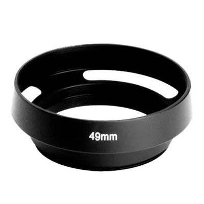 49mm Black Vented Curved Metal Camera Lens Hood for Leica M for Pentax Excellent