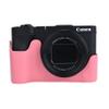 V1 Case, PU Leather Camera Bag Bottom Opening Half Body Case Cover Shell for Canon Powershot V1 with Neck Strap (Pink) view 2