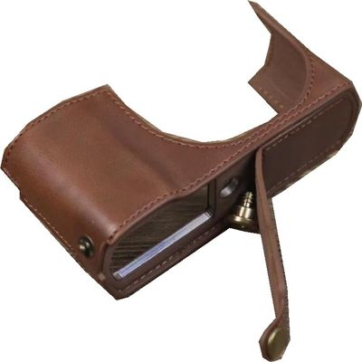 C-Lux Case, PU Leather Camera Bag Bottom Opening Half Body Case Cover Shell for Leica C-Lux with Wrist Hand Strap (Coffee)