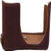 C-Lux Case, Genuine Leather Camera Case Bottom Opening Body Half Base Cover for Leica C-Lux with Hand Wrist Strap (Coffee) view 3