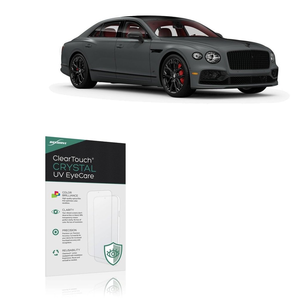 BoxWave Screen Protector Compatible with Bentley 2025 Flying Spur Instrument Cluster Display (12.3 in) - ClearTouch Crystal Anti-UV EyeCare (2-Pack), Filters Out Harmful Blue Light Reduce Fatigue