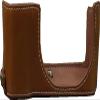 C-Lux Case, PU Leather Camera Bag Bottom Opening Half Body Case Cover Shell for Leica C-Lux with Wrist Hand Strap (Brown) view 3