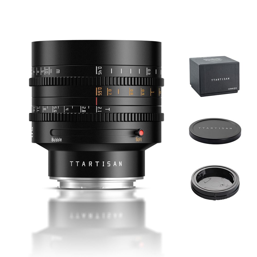 TTARTISAN 50mm T2.1 Cine Lens Dual Bokeh Full Frame Manual Focus Lenses (L-Mount)