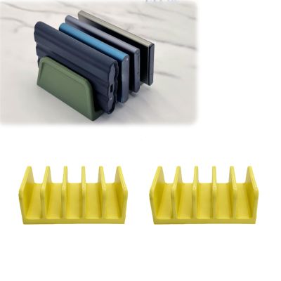 2PCS SSD Desk Organizer  4/5 Slot Solid State Drive Holder, 14 Color Options  Fits for Samsung T5/T7, for SanDisk Extreme & More (Lemon Yellow, 5 Slot)