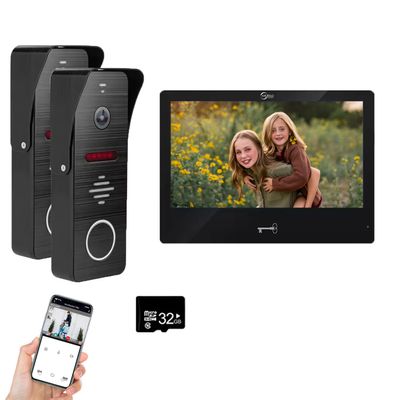 Ring doorbell Wired,1080P Doorbell Camera(B),Indoor Outdoor Camera,10 Inch Monitor (B) Ring Video Doorbell with Night Vision,Dual-Way Intercom for Villa House Office Apartment (2 Bell +1 Screen)