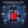 Tripod Ball Head Mount Aluminium Alloy, 360 Rotating Universal Camera Ball Head - Durable Construction, Multi - Angle Geared Adjustment, Ideal for Photographers (Red) view 3