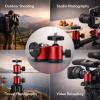 Tripod Ball Head Mount Aluminium Alloy, 360 Rotating Universal Camera Ball Head - Durable Construction, Multi - Angle Geared Adjustment, Ideal for Photographers (Red) view 4