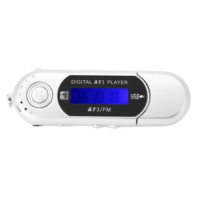 1PC USB 2.0 Digital MP3 Music Player Portable LCD Screen Support 32GB TF Card and FM Radio,Use 20 Hours,Silver