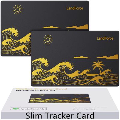 2Pack for Air Tag Wallet Tracker Card 0.07in IP68 Waterproof Bluetooth Tracker Smart Finder, Passport, Work with Apple Find My, Wireless Charging, Card Locator[Apple MFi Certified] iOS Only