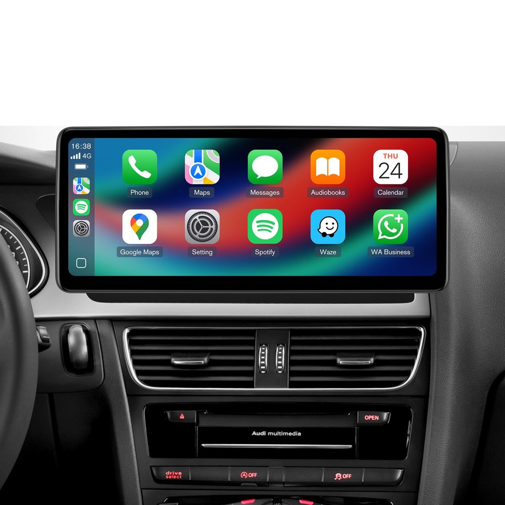 12.3" Android 13 Car Stereo for Audi A4 B8 S4 A5 S5 RS5 (2009-2016) with Audi Multimedia MMI System-4G+64G Radio Upgrade,Wireless CarPlay Android Auto,2400x900 Blue-Ray IPS Screen,Retains OEM Knob