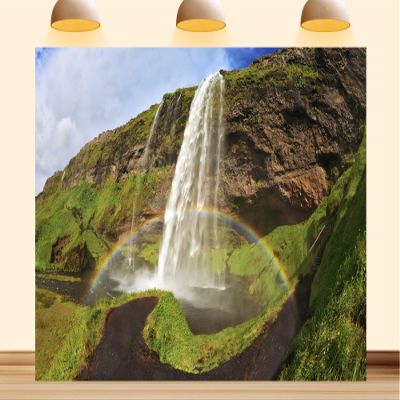 12X8ft Fabric Waterfall Backdrop Wild Grape Vine Trellis Nature Scenery Photography Background Wall Decor for Arbor