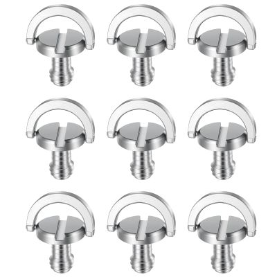 10 Pack 1/4" Tripod Camera Mount Screw, D-Ring Stainless Steel Camera Fixing Screws, Cameras Screw Adapter for Cameras Camcorder Tripod Monopod QR Quick Release Plate