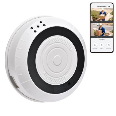 AUZEN Dual-Lens Discreet Camera (Smoke Detector Design) - 1080P HD Dual Band 2.4G/5G WiFi Security Nanny Camera, 8 Hours Continuous Working, 2120 Wide-Angle, Night Vision for Home & Office