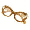 bullabulling Retro Christmas Bling Rhinestone Reading Glasses for Women Christmas Party Ladies Blue Light Blocking Readers (yellow, 2.75, x) view 1