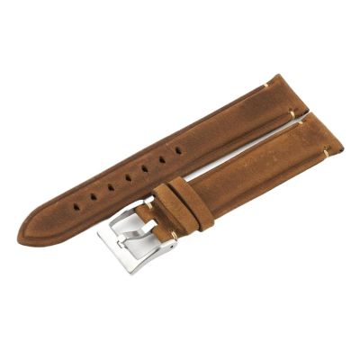 18mm 19mm 20mm 22mm 23mm 24mm Retro Watchbands Distressed Brown Male StrapLeather Handmade Soft Leather Strap(19mm)