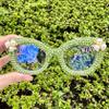 bullabulling Retro Christmas Bling Rhinestone Reading Glasses for Women Christmas Party Ladies Blue Light Blocking Readers (green, 2.0, x) view 4