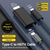 Tek Styz PRO USB Type-C HDMI 8K Compatible with RED Hydrogen One +100W Power Support Cable at Full 8k 7680x4320@30Hz/4k 2160p@60Hz [Thunderbolt 3/4] White view 2