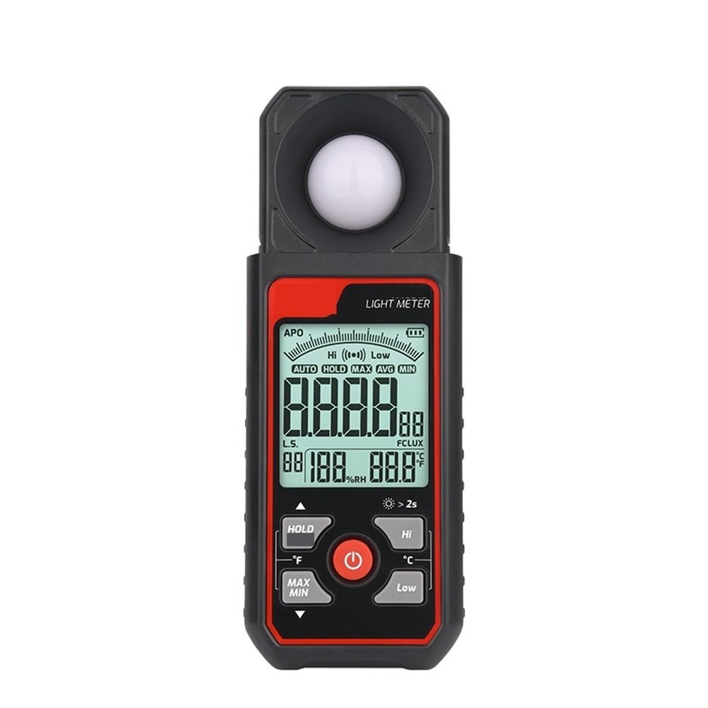 Light Meter, Digital Photometer With Temperature And Humidity Max And Min Alarm 199999/299999 Lux Illuminometers Lightmeter Tester
