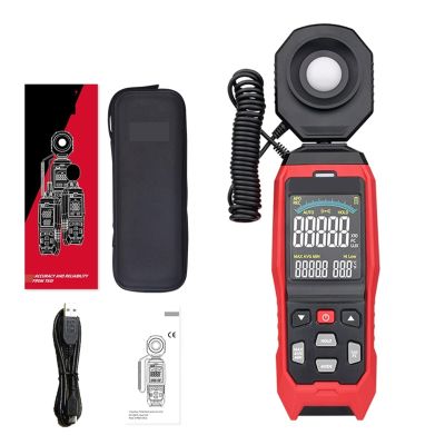 Light Meter, Digital Light Meter Luxmeter Detachable Probe Illuminometer 200000 Lux/Fc Photometer Enviromental Tester(632B)
