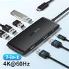 1Pcs 4K USB-C Hub 7 Ports Docking Station USB Hub Adapter USB C to Dual HDMI 4K@60Hz for Windows Laptop view 2