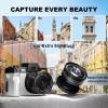 8K Digital Cameras for Photography, 64MP vlogging Camera with 180Flip Screen2 Batteries, 64GB TF Card16X Zoom, WiFi,Microphone, Wide & Macro Lens Kit (White) view 2