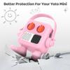 Card Holder for Yoto Mini Player, Hard Protective Cover with Built-in Handle & Card Slot, Sealed Travel Jacket with Stand & Storage for Audio Cards, Shockproof Case for Yoto Mini (Pink) view 3