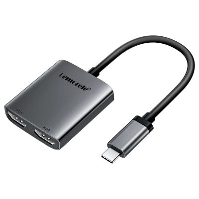 2 Port USB C Hub to Dual HDMI 4K 60HZ Dual Screen Expansion Type C Docking Station for Laptop Mobile Phone PC