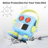 Case for Yoto Mini Player, Hard Protective Cover with Built-in Handle & Card Slot, Sealed Travel Jacket with Stand & Storage for Audio Cards, Shockproof Case for Yoto Mini (Yellow-Blue) view 3
