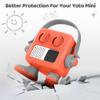 StarMei-HJXD Cartoon Hard Plastic Case for Yoto Mini, Player Cover with Built-in Handle, Card Slot, Multi-Function Shockproof Sleeve Case (Orange-Gray) view 3