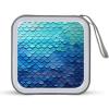 FekiLoot Ocean Sea Blue Mermaid Fish Scale DVD Case,Portable Zipper DVD Storage Case CD Collection Bag EVA Protective Blu-ray Wallet Portable Disc Storage Wallet Bag for Car, Home, Office view 1