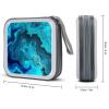 FekiLoot Bright Aqua Blue Turquoise DVD Case,Portable Zipper DVD Storage Case CD Collection Bag EVA Protective Blu-ray Wallet Portable Disc Storage Wallet Bag for Car, Home, Office view 2