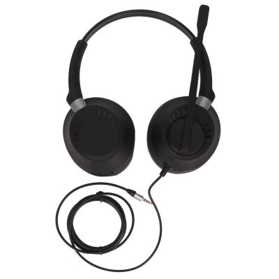 Hulex Supplies X6D 3.5MM Binaural Telephone Headset with Microphone, Call Center Headphone for Customer Service, Noise Cancelling Office Headset with 3.5mm Plug, Comfortable Lightweight