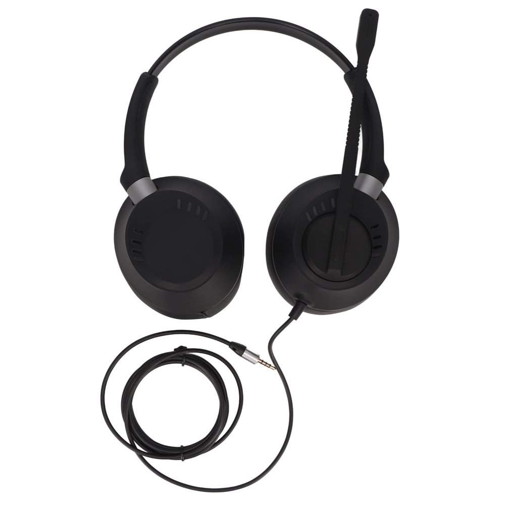 Hulex Supplies X6D 3.5MM Binaural Telephone Headset with Microphone, Call Center Headphone for Customer Service, Noise Cancelling Office Headset with 3.5mm Plug, Comfortable Lightweight