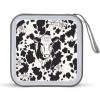 FekiLoot Black And White Cowm DVD Case,Portable Zipper DVD Storage Case CD Collection Bag EVA Protective Blu-ray Wallet Portable Disc Storage Wallet Bag for Car, Home, Office view 1