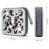 FekiLoot Black And White Cowm DVD Case,Portable Zipper DVD Storage Case CD Collection Bag EVA Protective Blu-ray Wallet Portable Disc Storage Wallet Bag for Car, Home, Office view 2