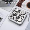 FekiLoot Black And White Cowm DVD Case,Portable Zipper DVD Storage Case CD Collection Bag EVA Protective Blu-ray Wallet Portable Disc Storage Wallet Bag for Car, Home, Office view 4