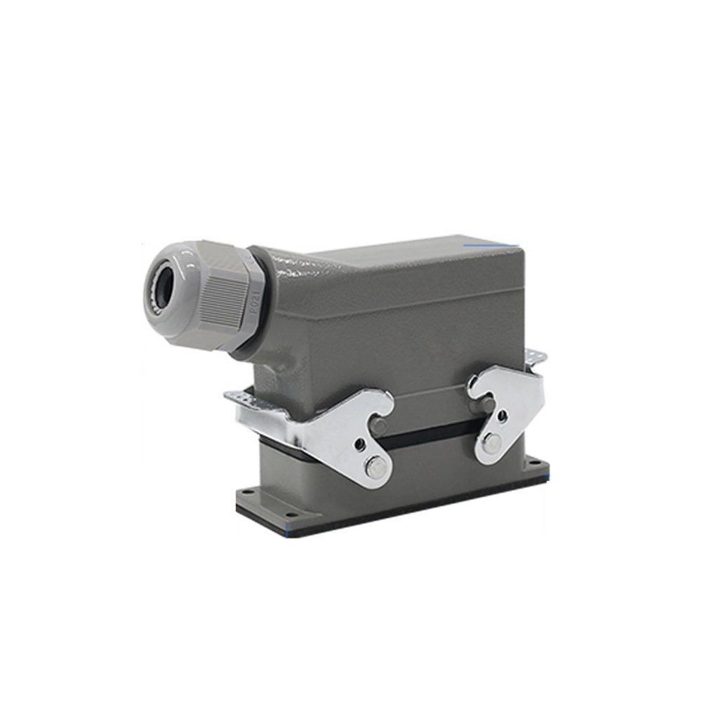 CASNKTTJ Rectangular Heavy-Duty Connector HDC-HE4 6 10 16 20 24 32 48-core pin 16A Waterproof Aviation Plug Head Side line Connector(16 Core Lateral Line)