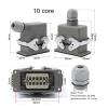CASNKTTJ Rectangular Heavy-Duty Connector HDC-HE4 6 10 16 20 24 32 48-core pin 16A Waterproof Aviation Plug Head Side line Connector(16 Core Lateral Line) view 3