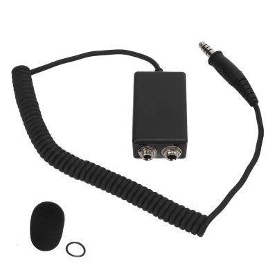 YuShaTra Universal Aviation Headset Cable Adapter, Helicopter U174 Male to GA Female Connector, 150cm/59.06in Durable ABS Adapter with Sponge and O Ring, Compatible with David Clark,